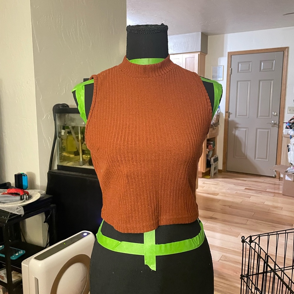 SHEIN Rust Ribbed Crop Top